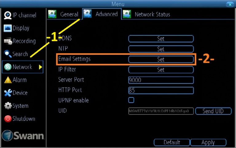 Menu Network Advanced2