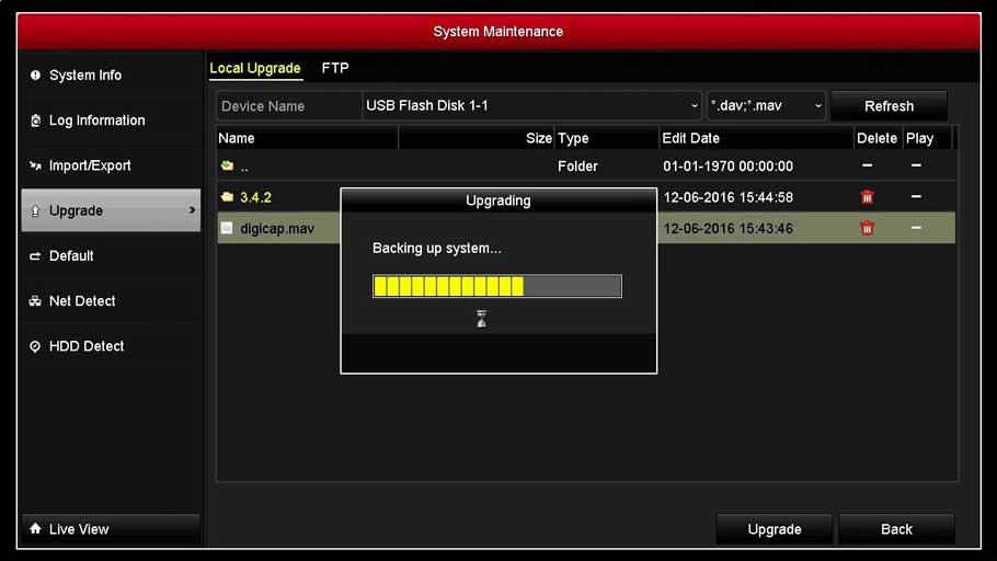 How to upgrade a Hikvision NVR or DVR locally