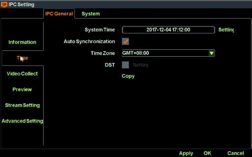 Seetong NVR USER MANUAL 3 IPC配置-时间设置