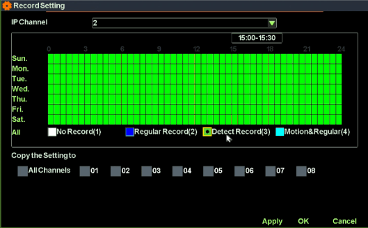 Seetong NVR USER MANUAL 4 录像计划-移动录像
