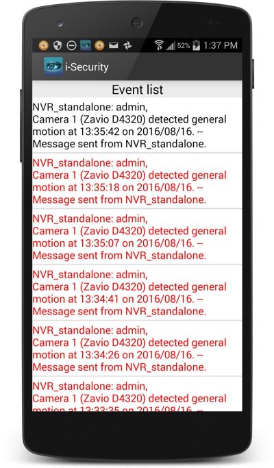 iPhone App Motion Detection Event Log