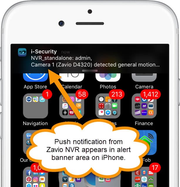 iPhone App Push Notification from IP Camera Motion Detection