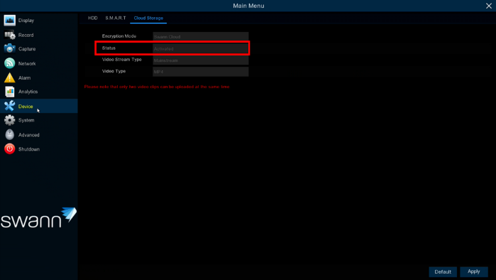 Swann Security App: Manuals and Tutorials 15 menu device cloud sscloud