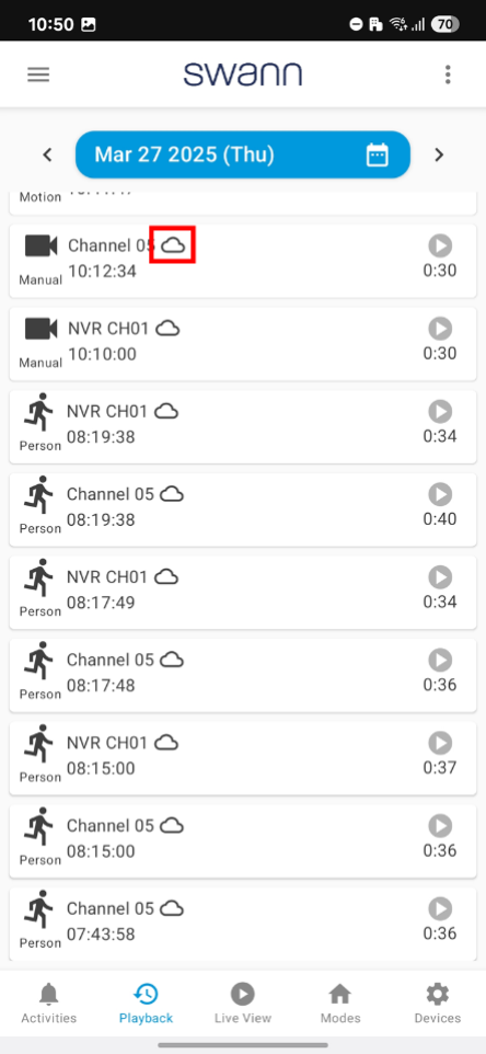 Swann Security App: Manuals and Tutorials 5 ssappAndroid playback cloudClips 444w962h